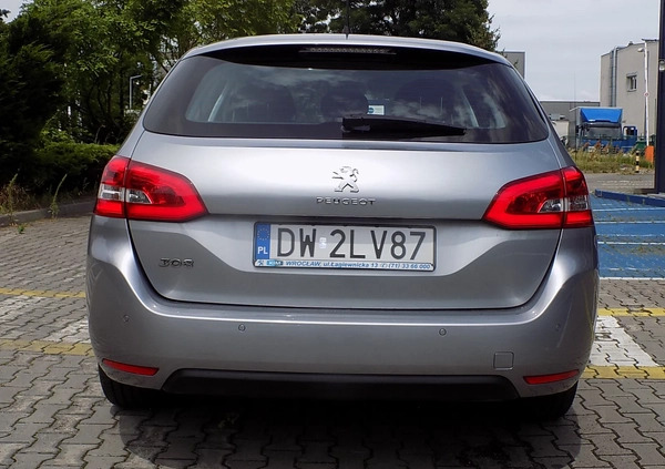 Peugeot 308 cena 59999 przebieg: 44651, rok produkcji 2020 z Wrocław małe 254